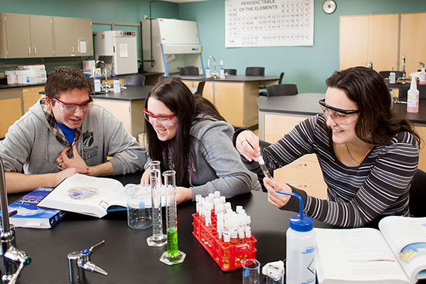 chemistry students in lab