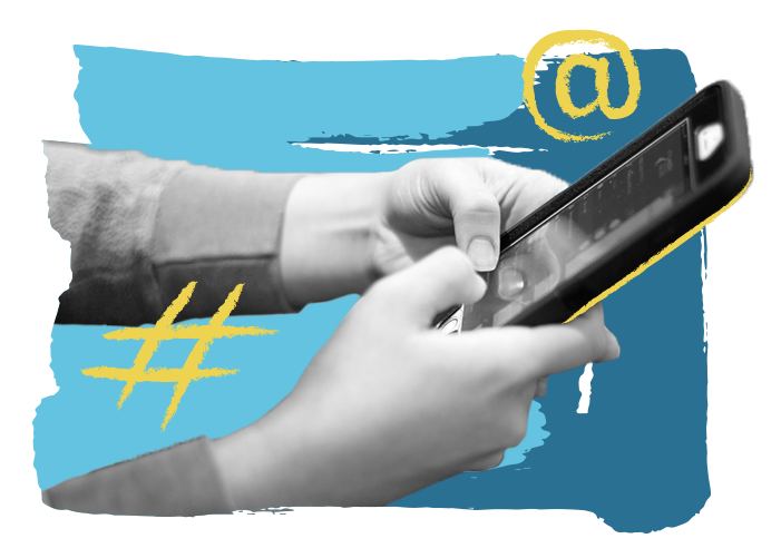 Hands using a mobile device