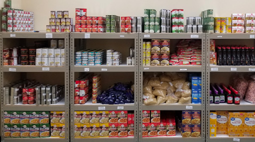 packaged food stocked on shelves