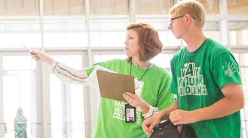 student getting helpful guidance from madison college staff