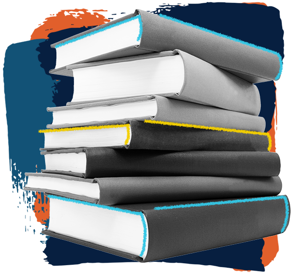 image of a stack of hardcover books